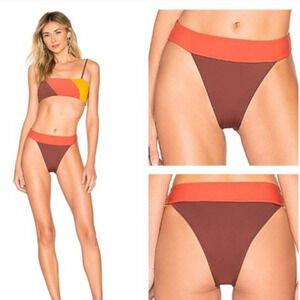 ELLEJAY Revolve Ruby Brown Summer Beach Vacation Biniki Bottoms M NWT